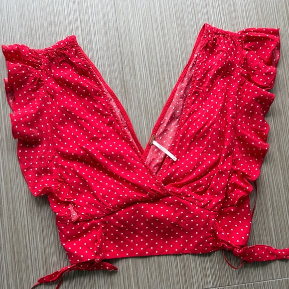 Free People Red polka a dot  Halter Top S - Picture 3 of 3